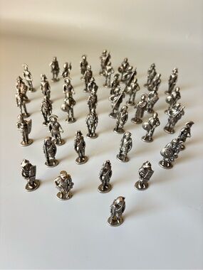 42 Various Miniature Kinder Metal Warriors Soldiers Knights 1.5”
